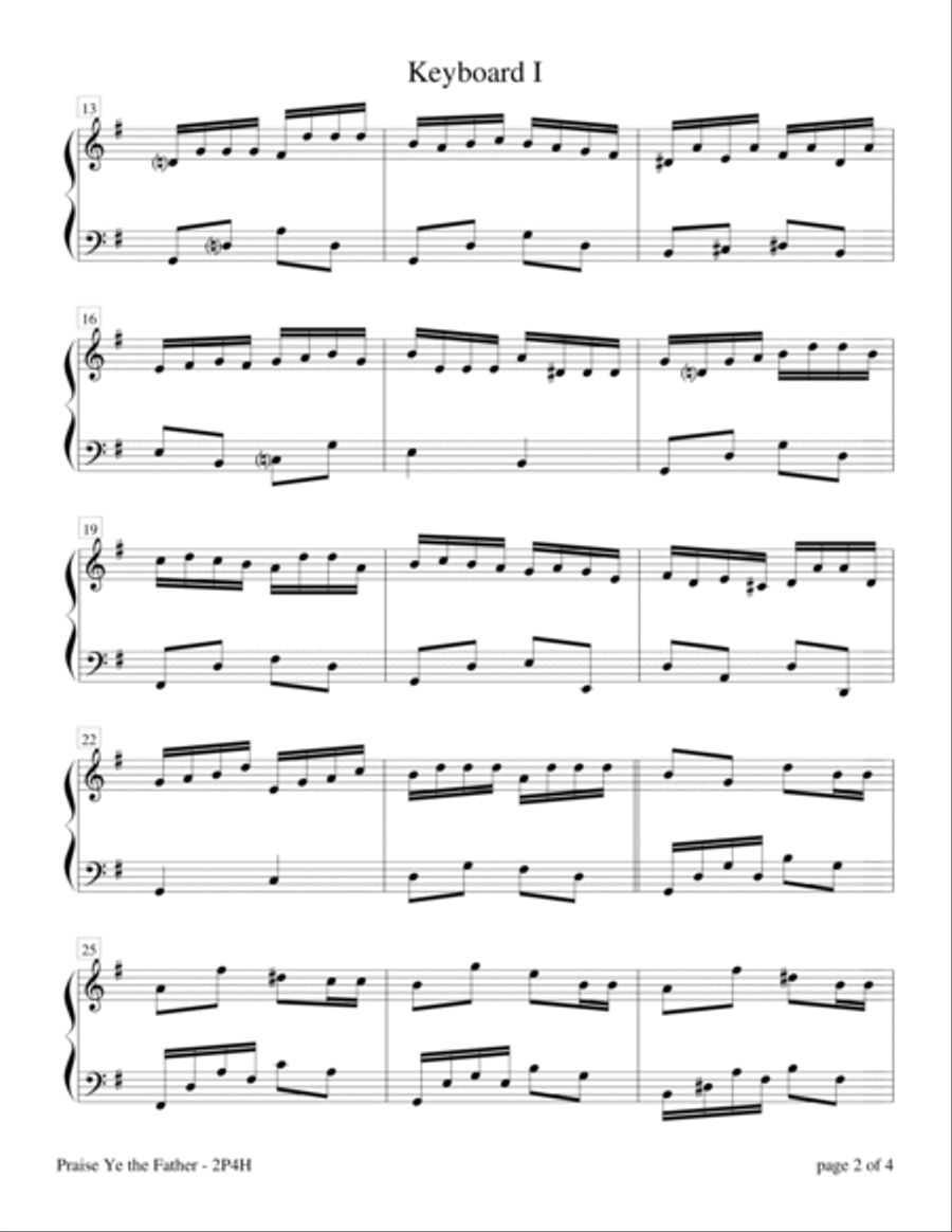 Praise Ye The Father (Keyboard Duet - 2 Pianos, 4 Hands) 2 Pianos, 4-Hands scores gallery preview page 2