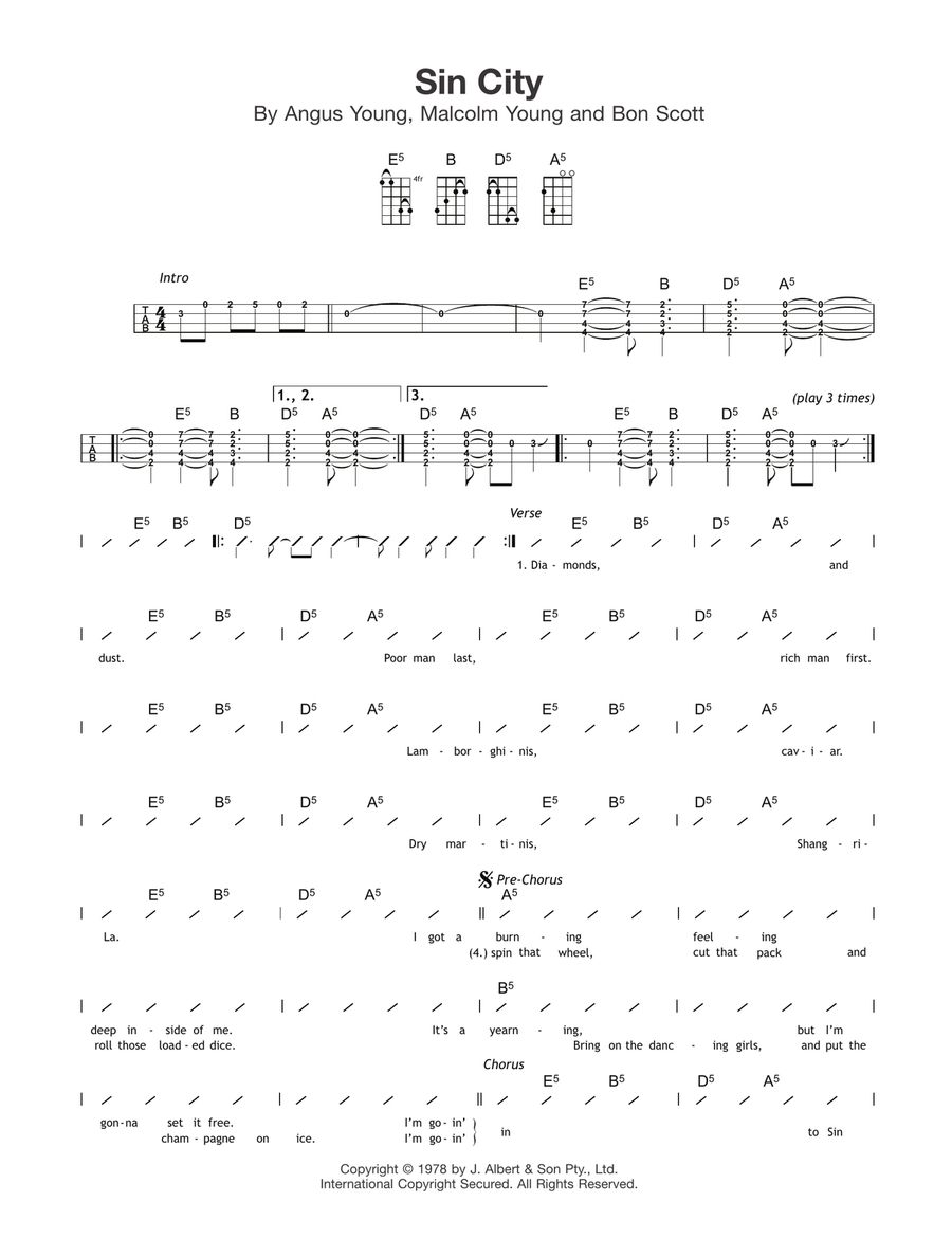 Sin City Ukulele scores gallery preview page 1