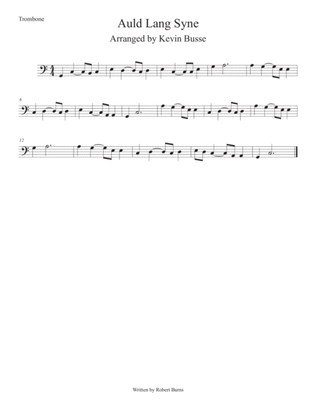 Auld Lang Syne (Easy key of C) Trombone