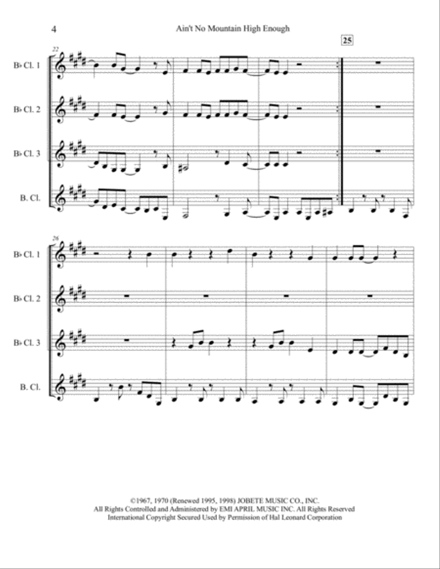 Ain't No Mountain High Enough Woodwind Quartet scores gallery preview page 5