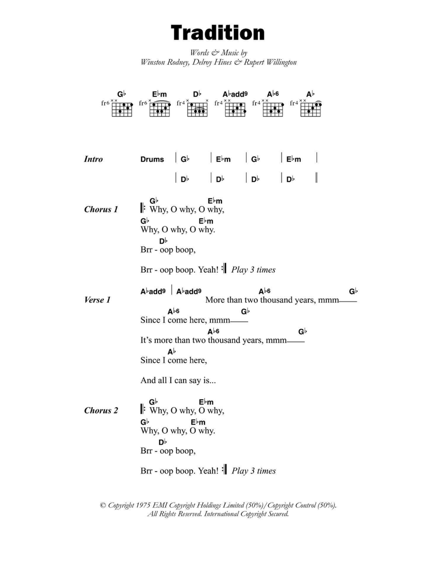 Tradition Easy Guitar scores gallery preview page 1