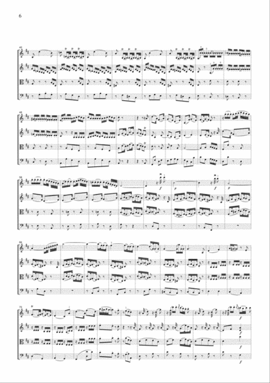 Mozart Symphony No.29, all mvts., for string quartet, CM012 String Quartet scores gallery preview page 6