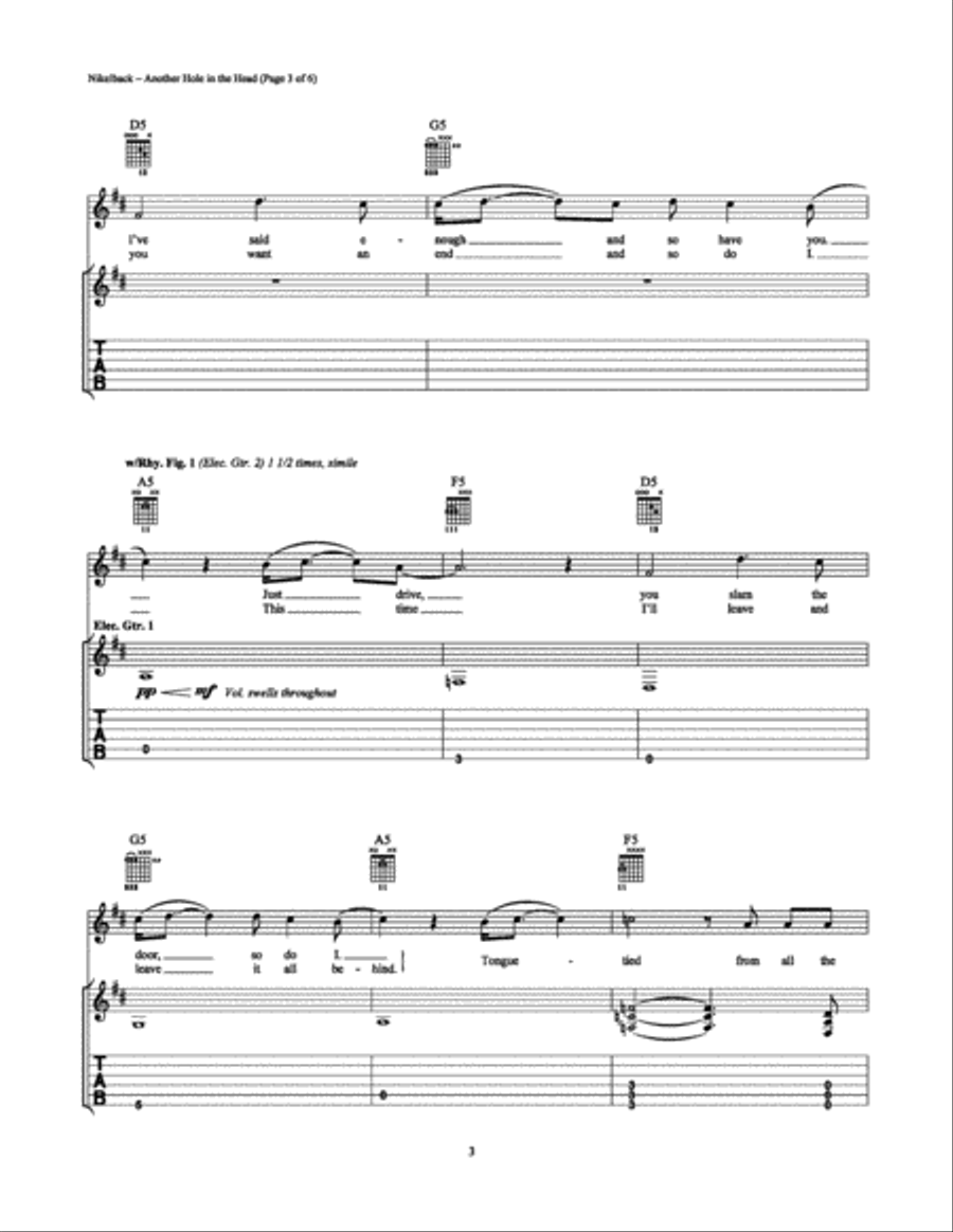 Another Hole in the Head Electric Guitar scores gallery preview page 3
