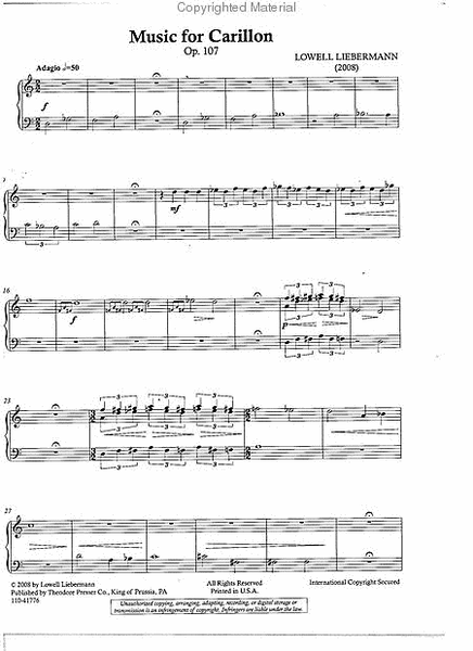 Music for Carillon, Op. 107