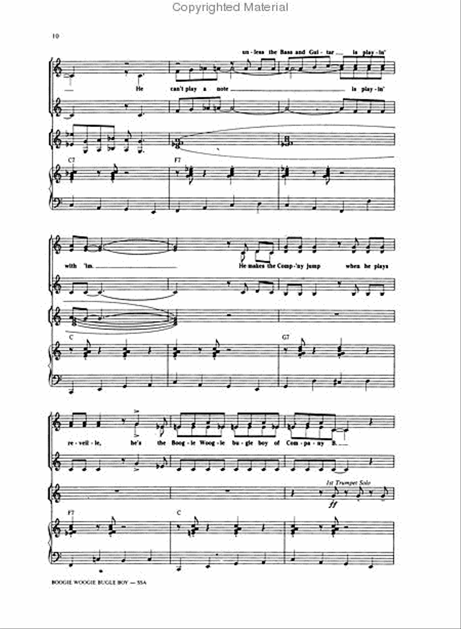Boogie Woogie Bugle Boy SSA scores gallery preview page 3