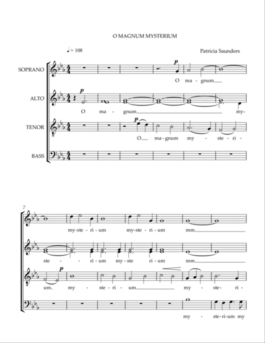 O Magnum Mysterium 4-Part scores gallery preview page 3