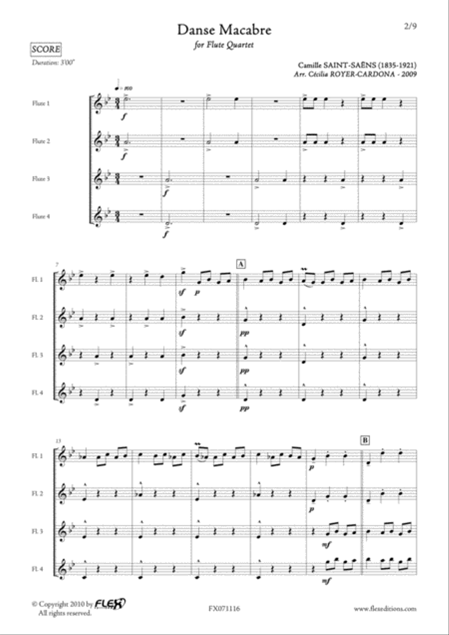 Danse Macabre Flute Quartet scores gallery preview page 2