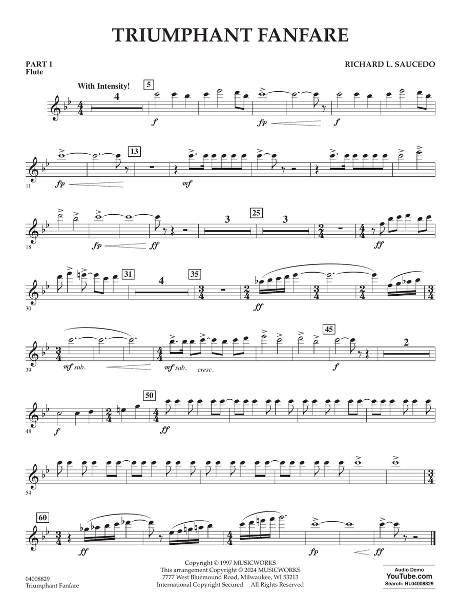 Triumphant Fanfare - Pt.1 - Flute Concert Band scores gallery preview page 1