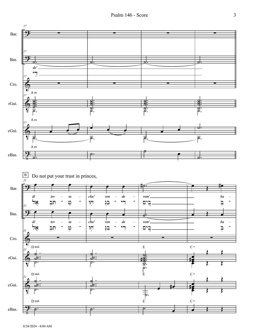 Psalm 146 - Score Only Small Ensemble scores gallery preview page 3