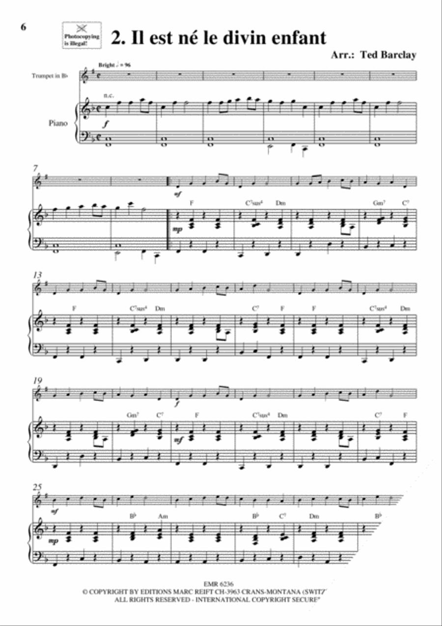 10 Easy Christmas Solos Trumpet Solo scores gallery preview page 4