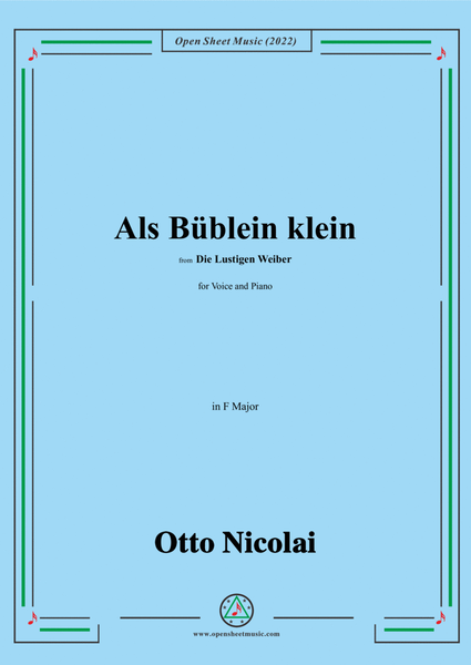 Nicolai-Als Bublein klein,in F Major,from Die Lustigen Weiber