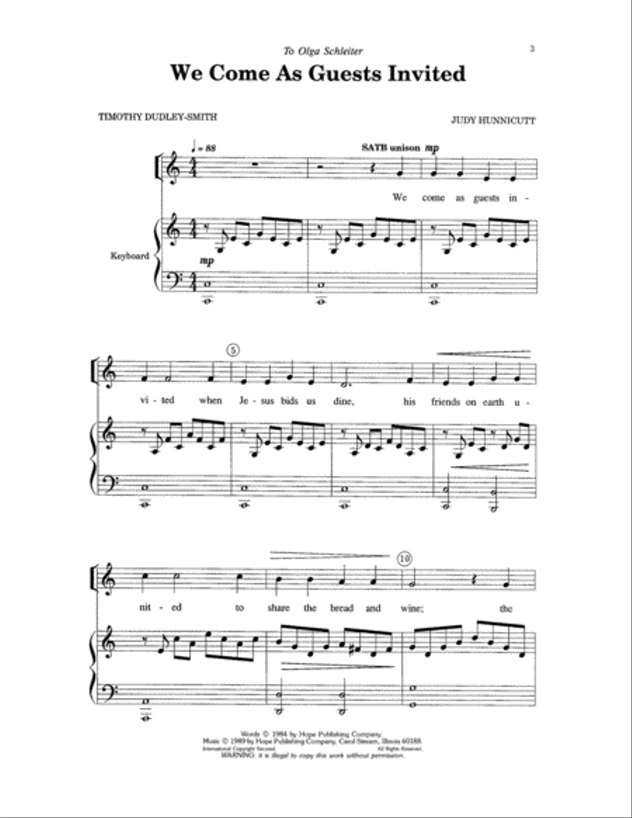 We Come as Guests Invited 4-Part scores gallery preview page 3