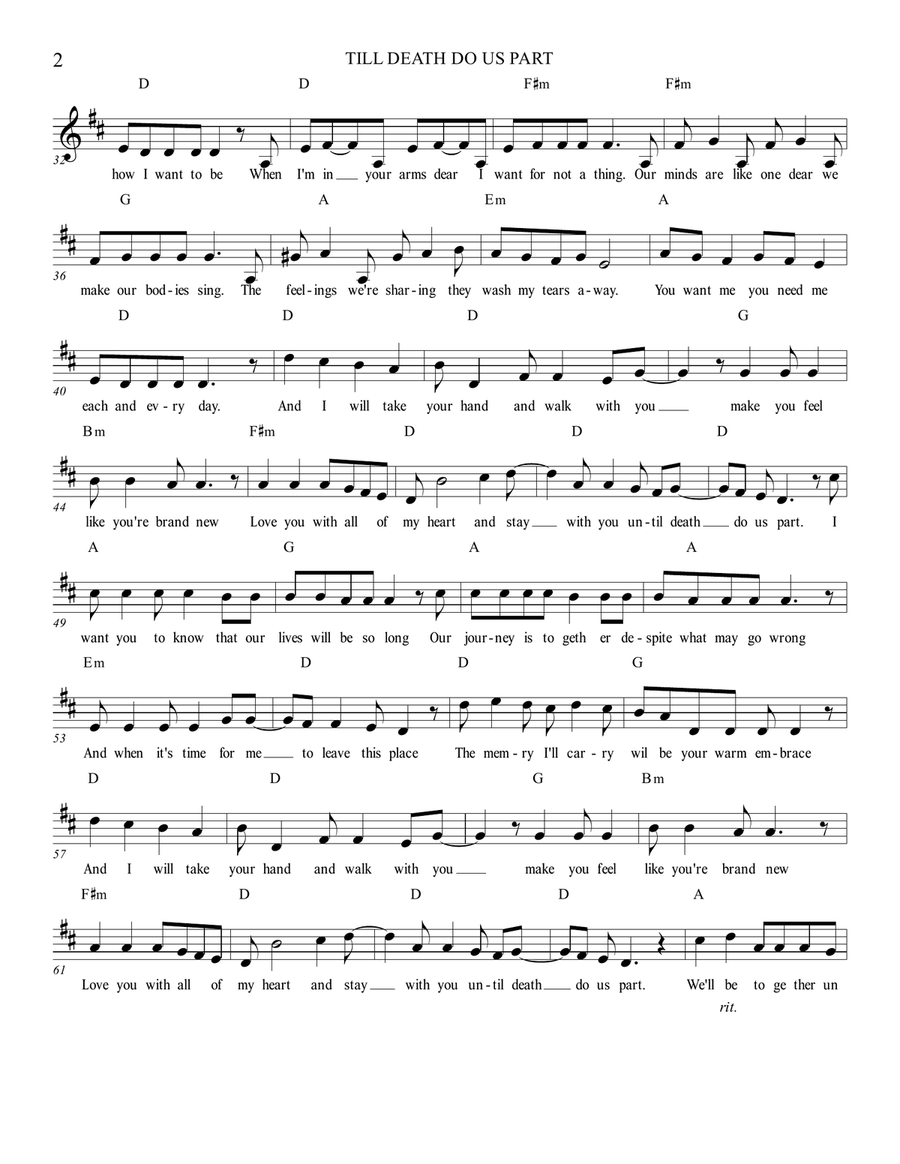 TILL DEATH DO US PART TILL DEATH DO US PART Piano, Vocal scores gallery preview page 2