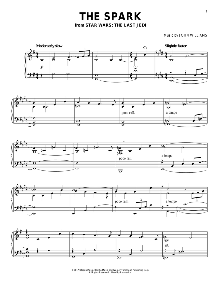 The Spark Piano Solo scores gallery preview page 1