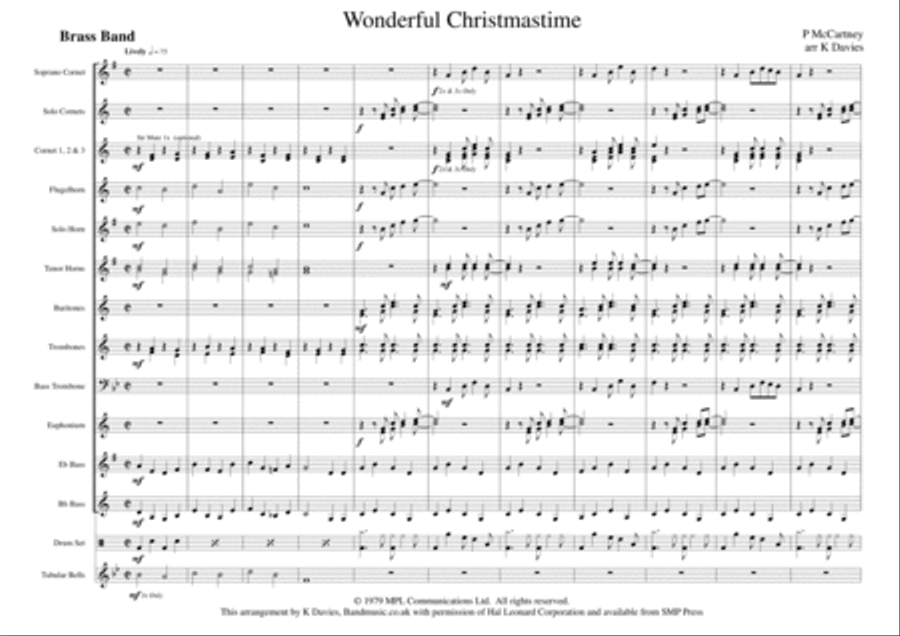 Wonderful Christmastime Brass Ensemble scores gallery preview page 1