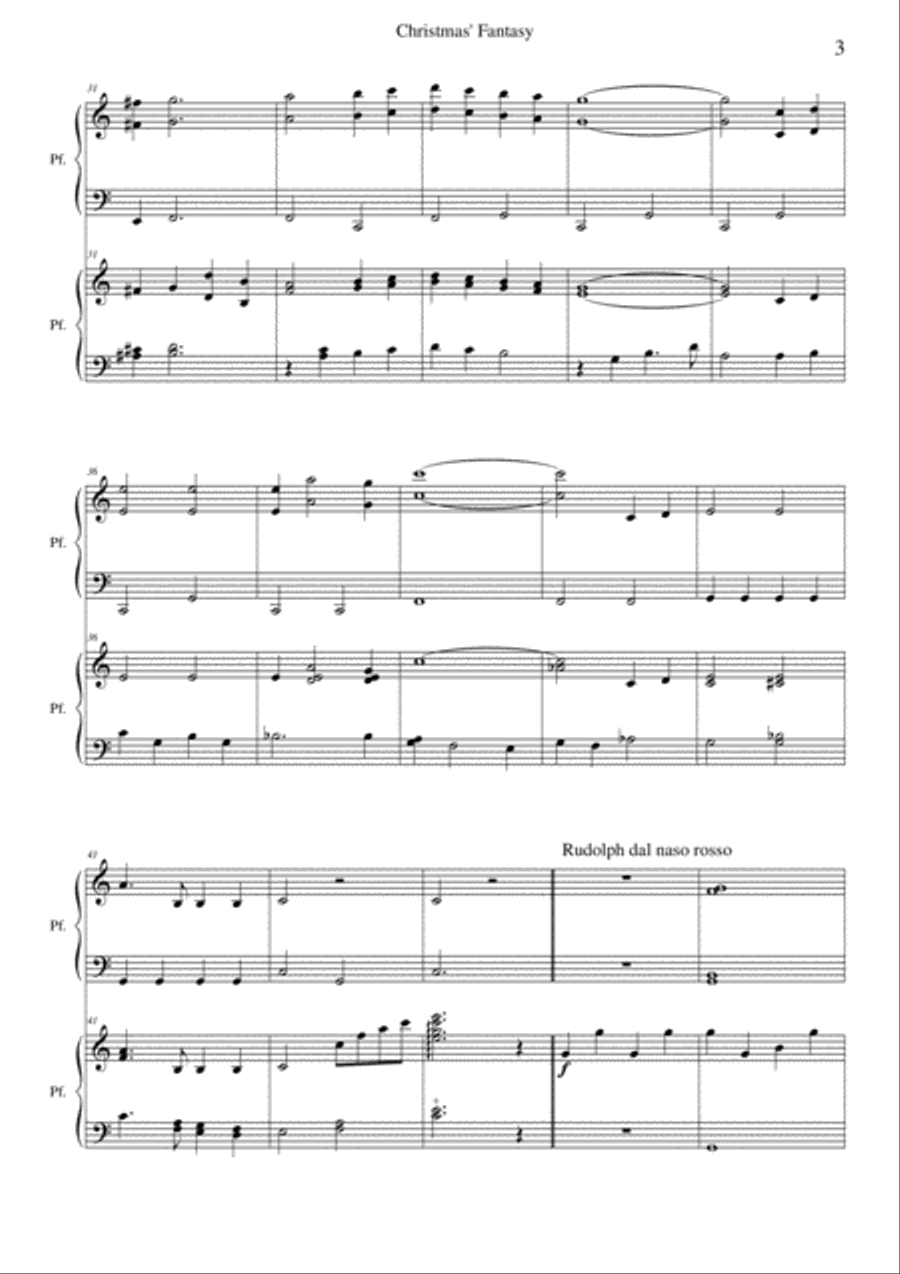 Christmas Fantasy. 2 piano Piano scores gallery preview page 3