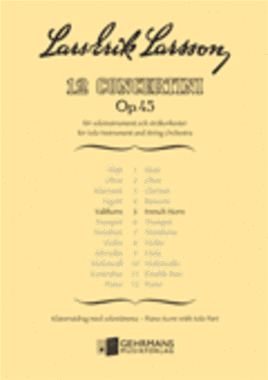Concertino for valthorn nr 5 - Klaverutdrag/Solostamma Piano scores gallery preview page 1