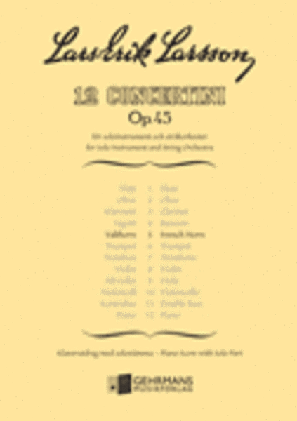 Concertino for valthorn nr 5 - Klaverutdrag/Solostamma