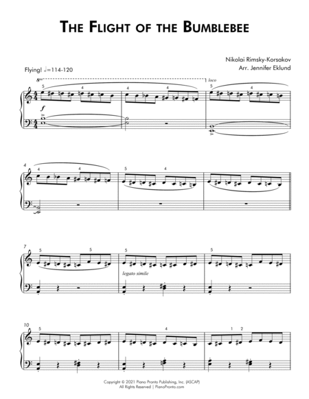 The Flight of the Bumblebee (Early Intermediate Piano) image number null