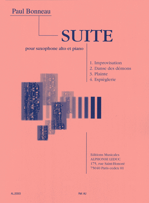 Book cover for Suite for Alto Saxophone and Piano
