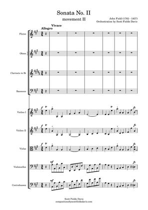 Book cover for John Field, Sonata II (Movement II) arranged for orchestra by Scott Fields Davis