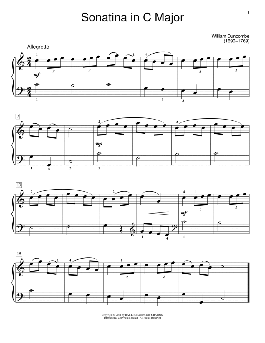 Sonatina Piano Method scores gallery preview page 1