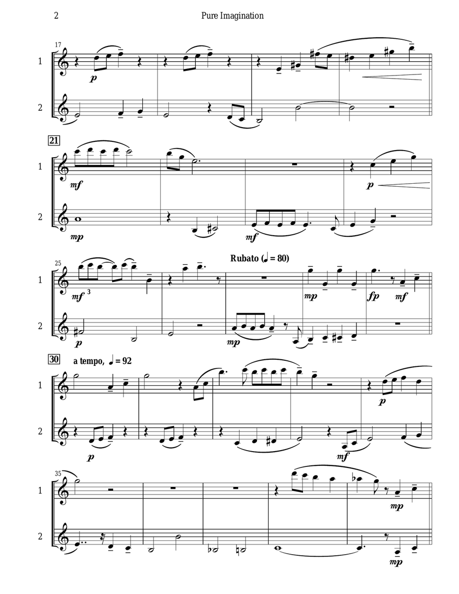 Pure Imagination Flute Duet scores gallery preview page 3