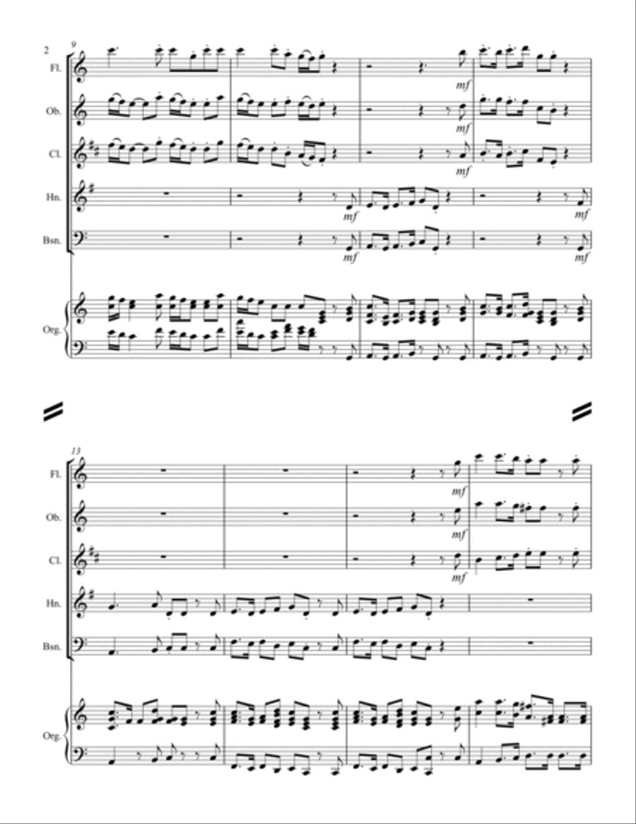 Lift Up Your Heads, O Ye Gates - from Messiah (for Woodwind Quintet & optional Organ) Woodwind Quintet scores gallery preview page 3