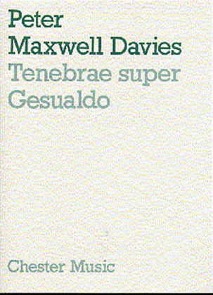 Book cover for Peter Maxwell Davies: Tenebrae Super Gesualdo