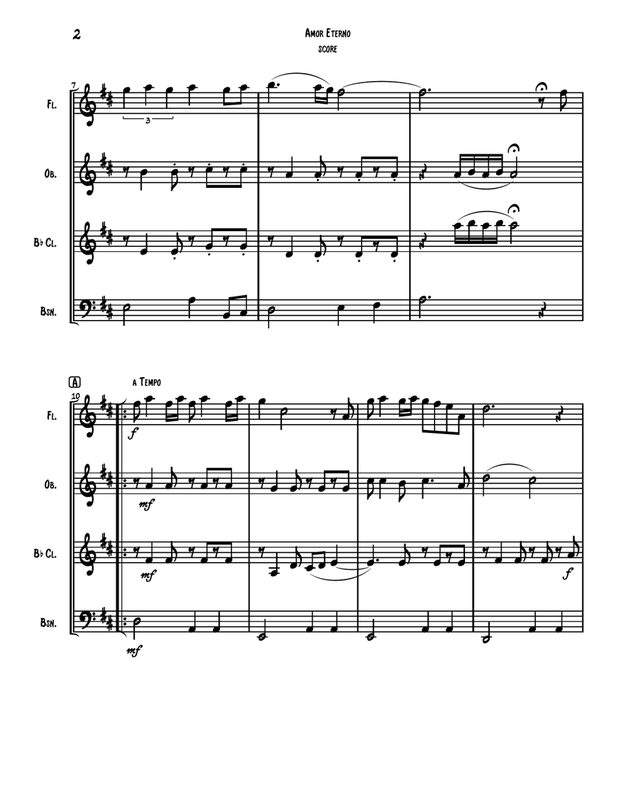 Amor Eterno (el Mas Triste Recuerdo) Woodwind Quartet scores gallery preview page 3
