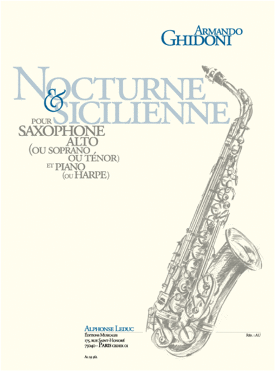 Nocturne & Sicilienne (fin Cycle 2) Saxophone Alto Ou Soprano Ou Tenor Saxophone Solo scores gallery preview page 1