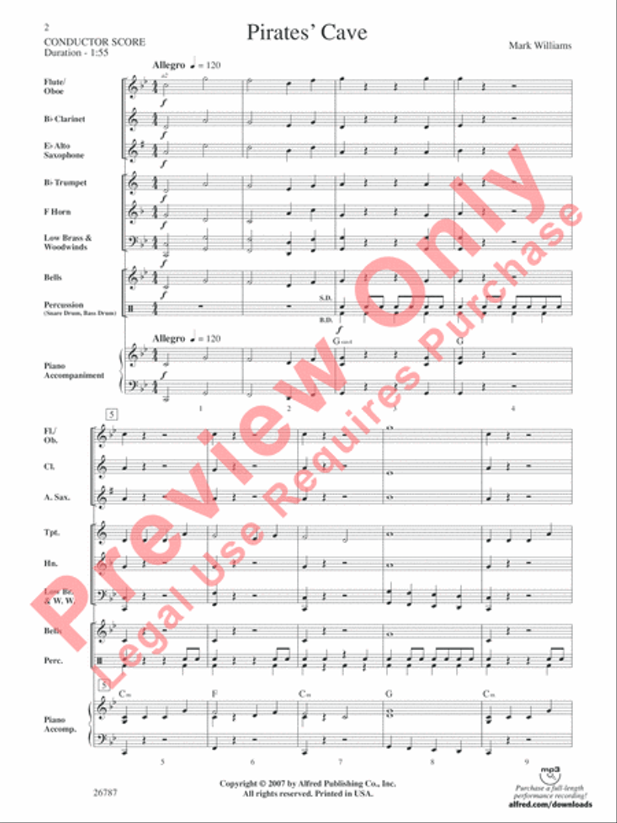 Pirates' Cave Concert Band scores gallery preview page 3