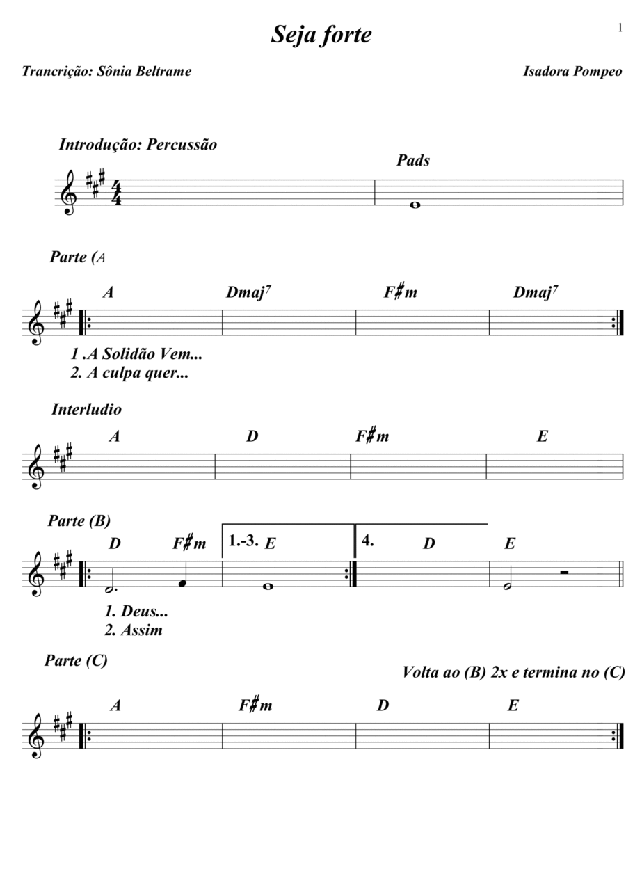 Seja Forte Seja Forte Piano Solo scores gallery preview page 1