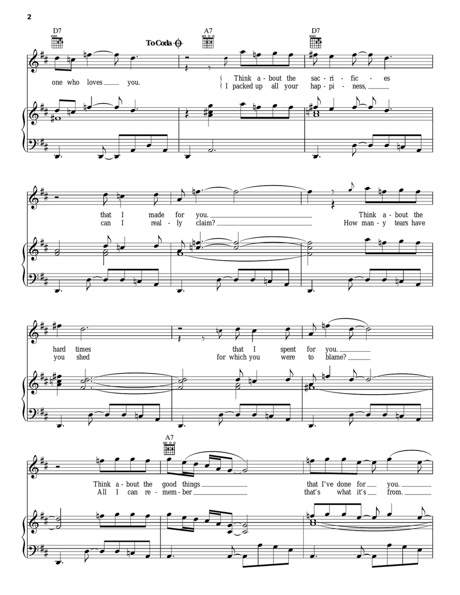 Think Think Piano, Vocal, Guitar scores gallery preview page 2