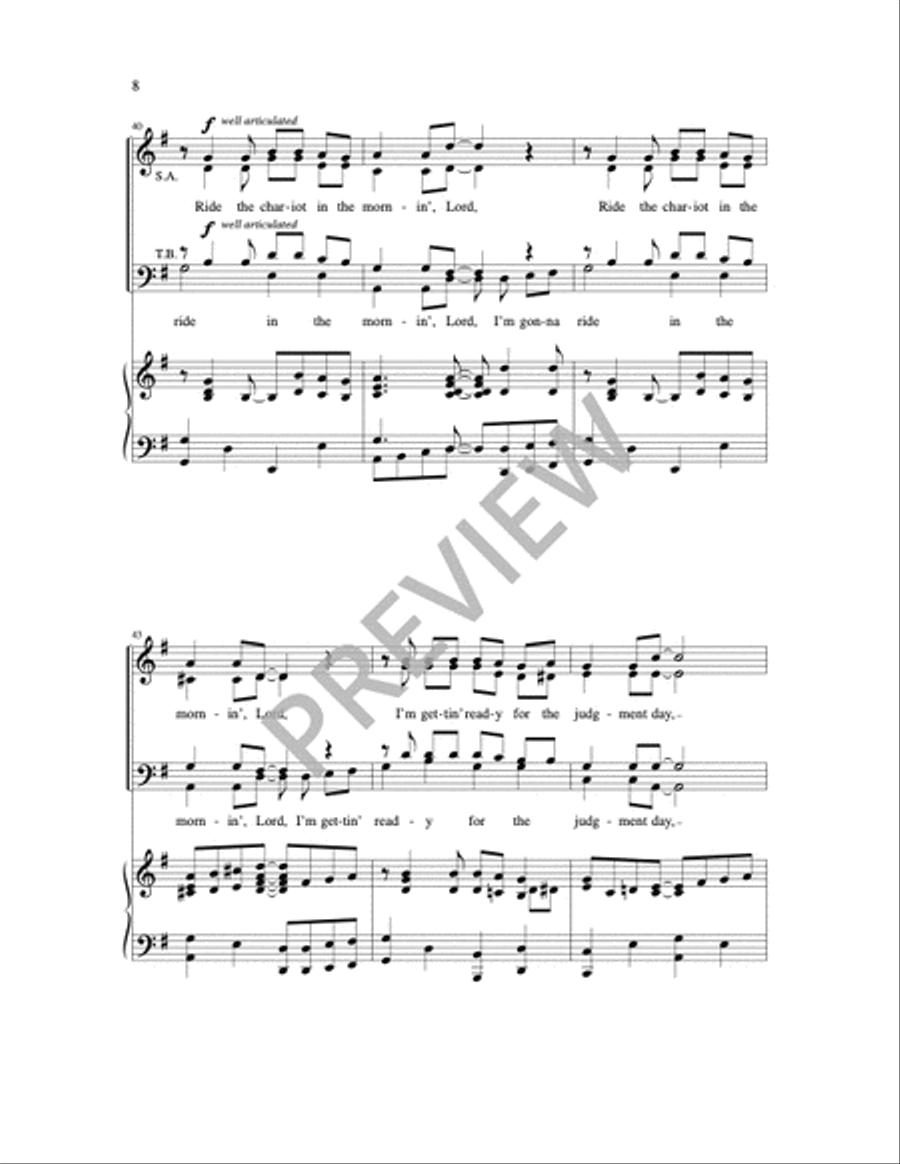 I'm Gonna Ride the Chariot 4-Part scores gallery preview page 5
