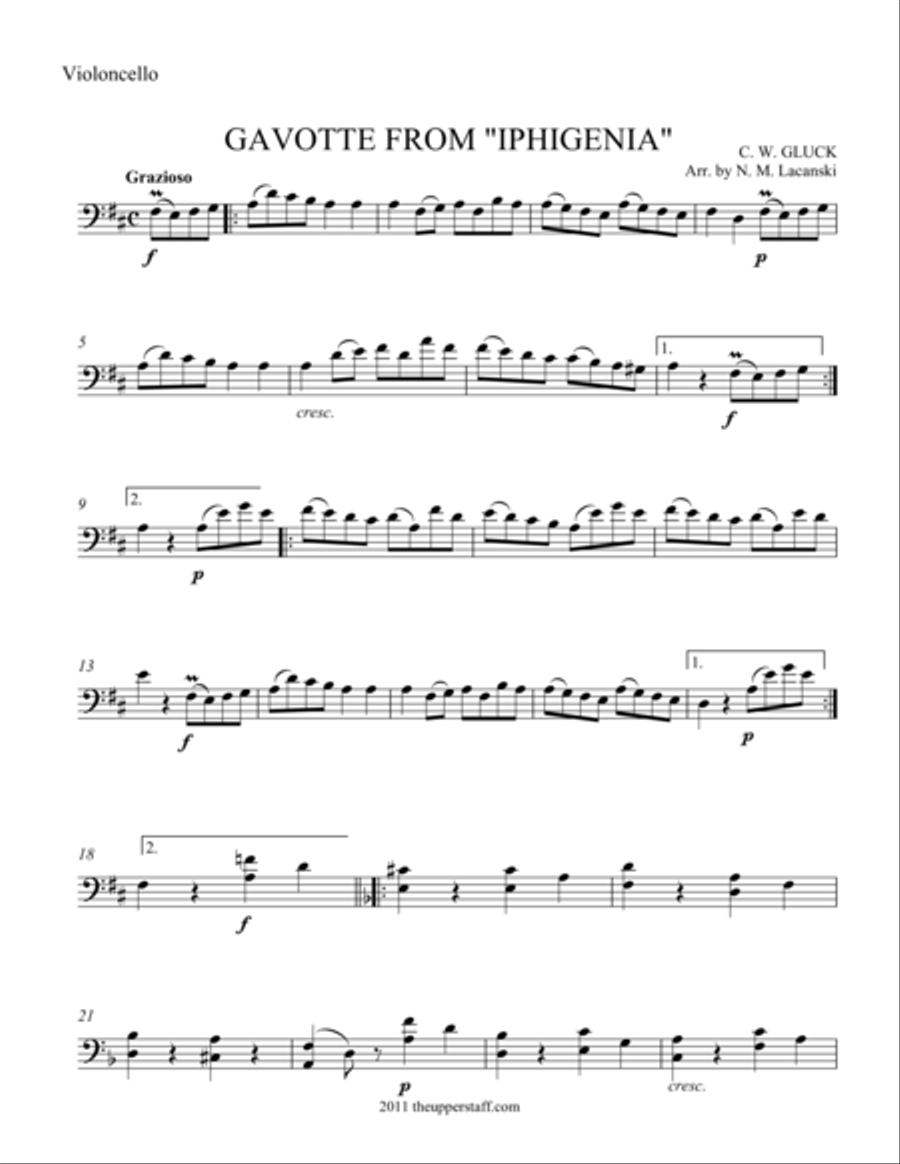 Gavotte from Iphegenia Gavotte from Iphegenia Piano scores gallery preview page 1