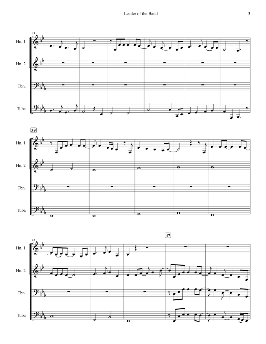 Leader Of The Band Brass Ensemble scores gallery preview page 3