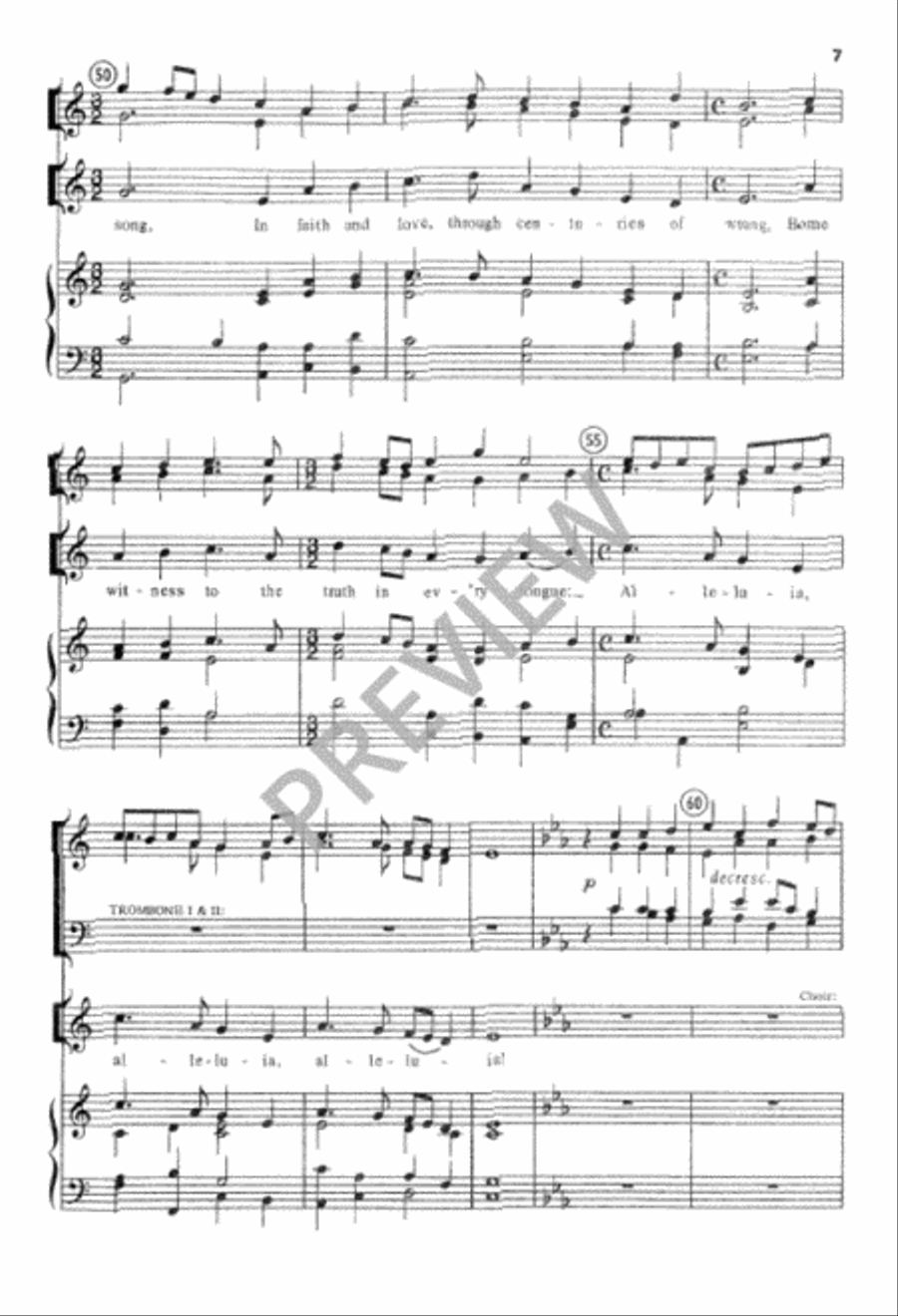 When, in Our Music, God Is Glorified 4-Part scores gallery preview page 7