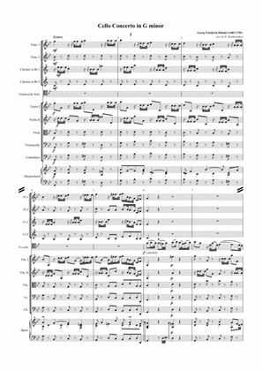 G.F. Handel Concerto G minor for Cello and orchestra 1st movement