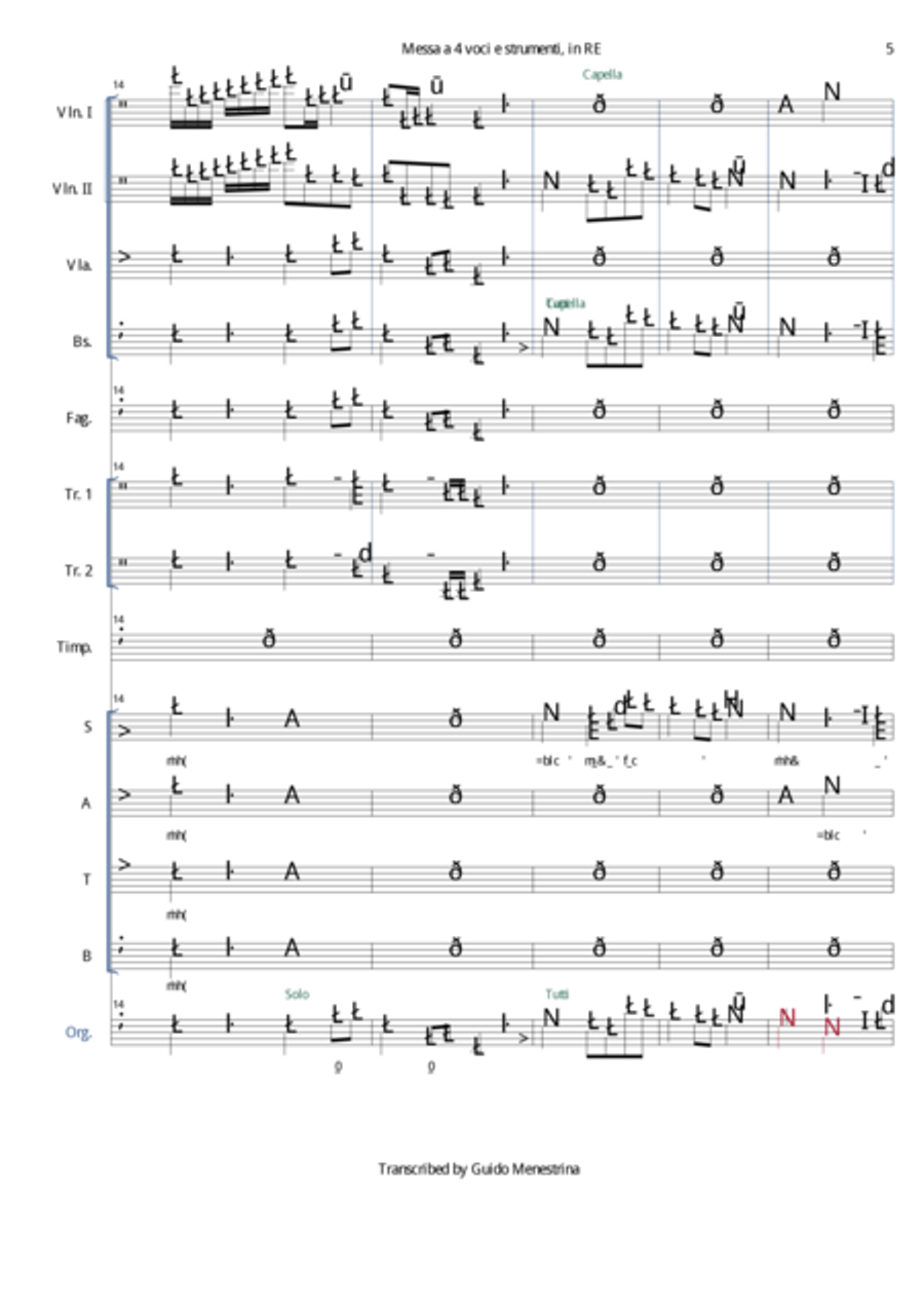 Johann Georg Albrechtsberger - Messa a 4 voci e strumenti 1. Kyrie 4-Part scores gallery preview page 6