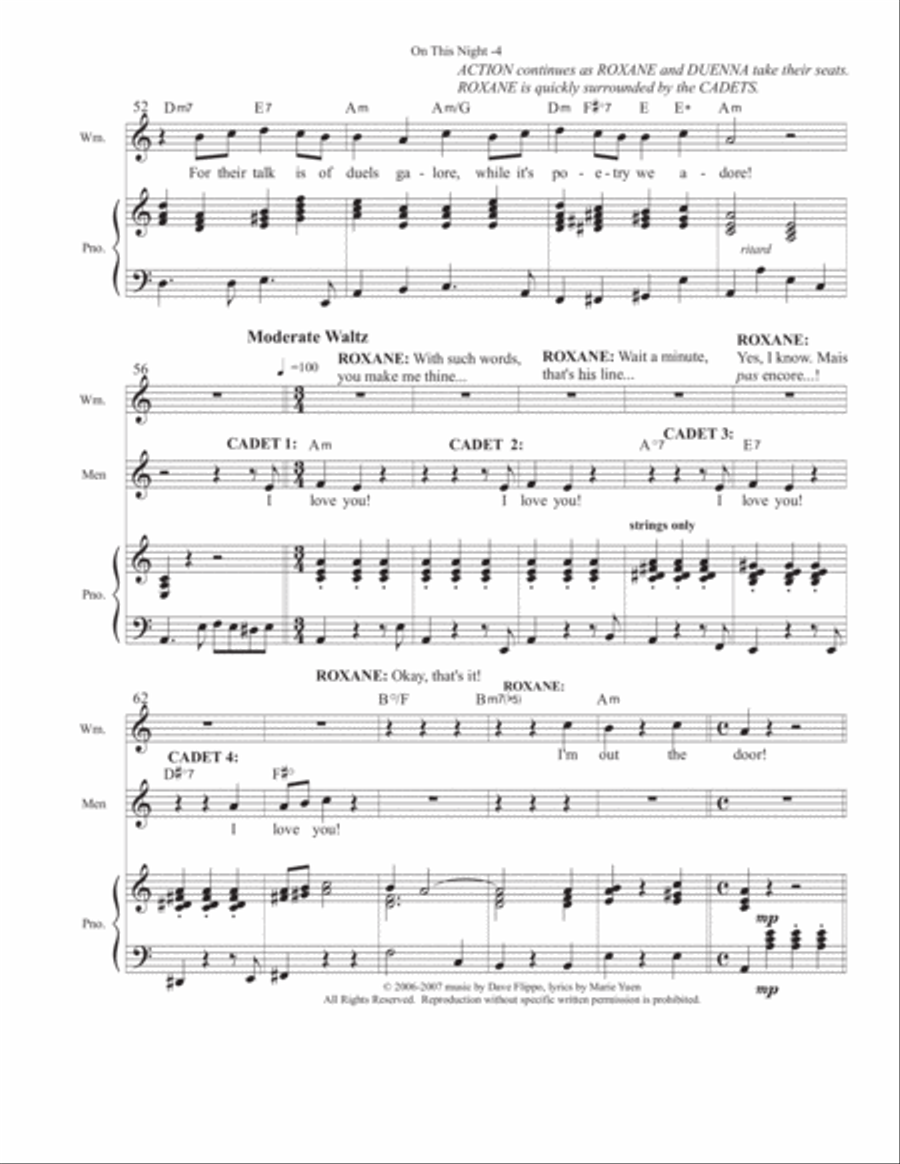 ENSEMBLE COLLECTION - Three ensemble pieces from Roxane, of Bergerac - a full length musical Voice scores gallery preview page 5