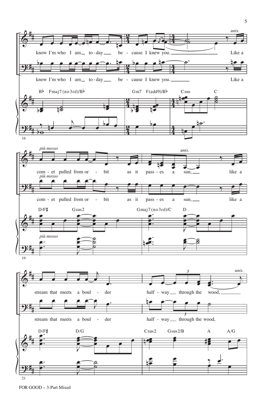 For Good (from Wicked) (arr. Roger Emerson) 3-Part scores gallery preview page 3