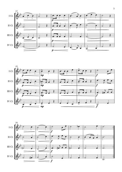 "Schweizerpsalm" (National Anthem of Switzerland) Clarinet Quartet arr. Adrian Wagner image number null