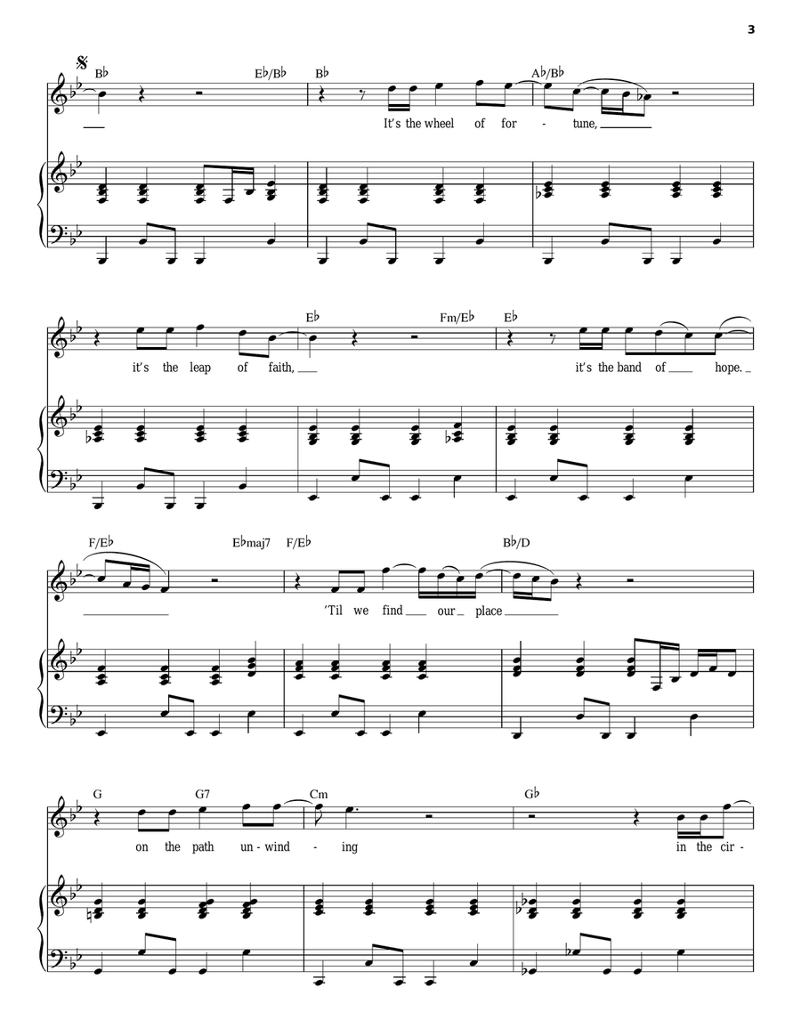 Circle Of Life (from The Lion King) Piano, Vocal scores gallery preview page 3