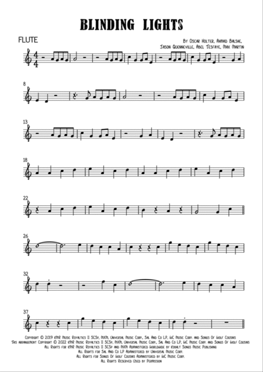 Blinding Lights Blinding Lights Flute Solo scores gallery preview page 2