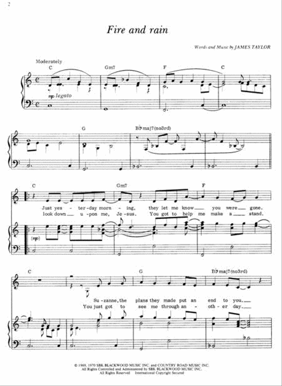 James Taylor – Anthology Piano, Vocal, Guitar scores gallery preview page 2