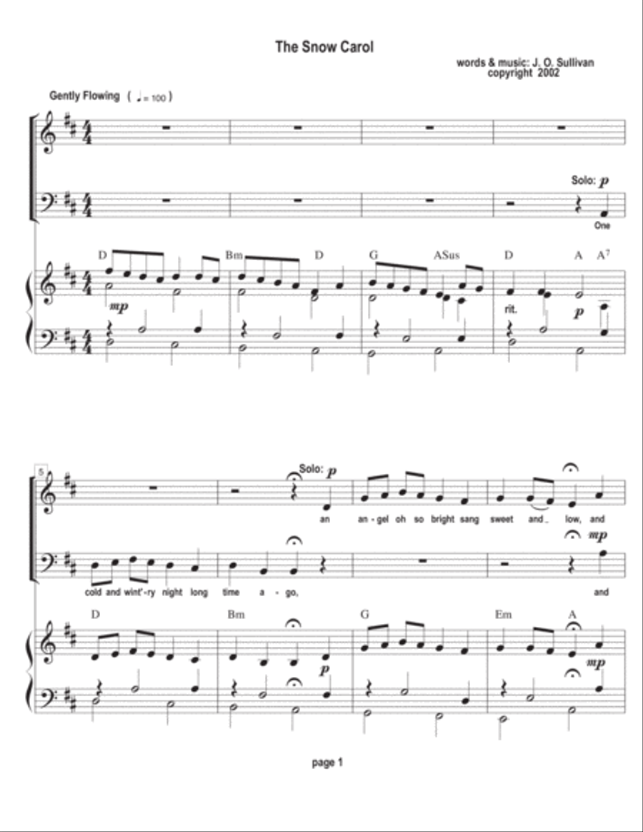 The Snow Carol The Snow Carol 4-Part scores gallery preview page 2