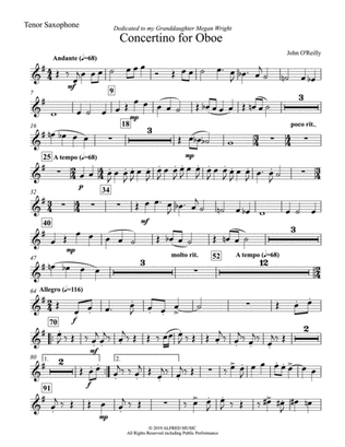 Concertino for Oboe: B-flat Tenor Saxophone