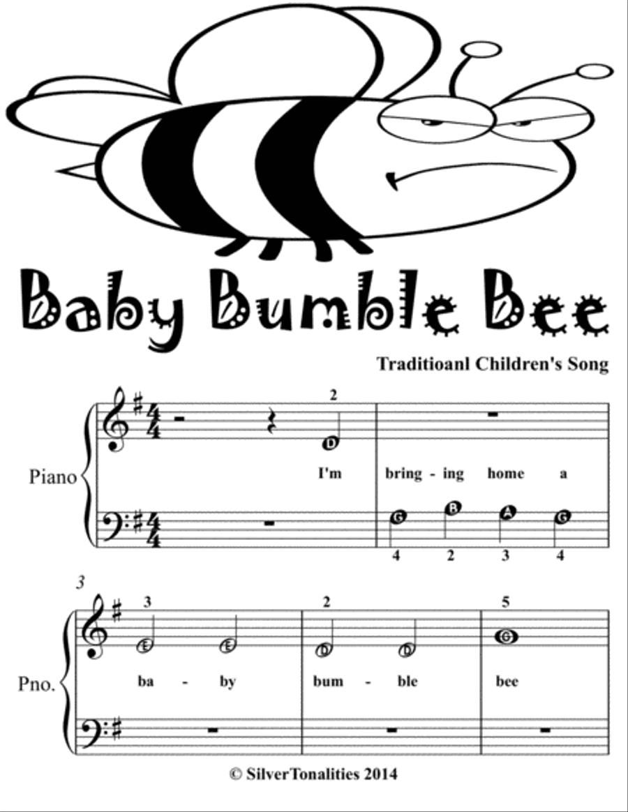 Baby Bumble Bee Beginner Piano Sheet Music 2nd Edition Easy Piano scores gallery preview page 2