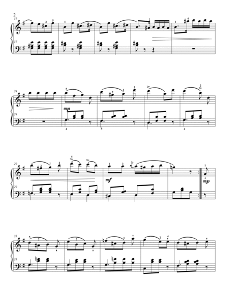 Diabelli Rondo from Sonatina in G Major Op.168 No.2 Easy Piano scores gallery preview page 2